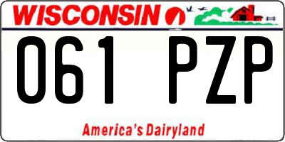 WI license plate 061PZP