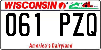 WI license plate 061PZQ