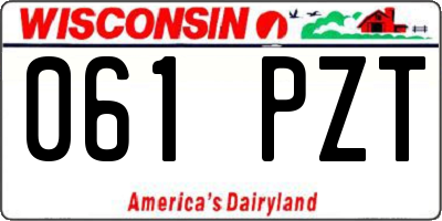 WI license plate 061PZT