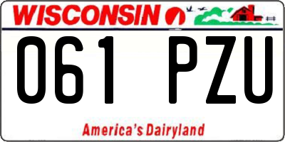 WI license plate 061PZU