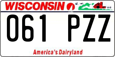 WI license plate 061PZZ