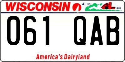 WI license plate 061QAB