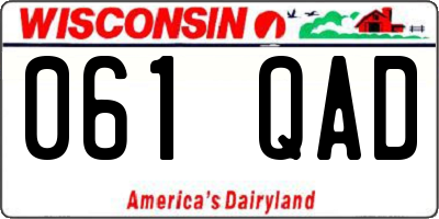 WI license plate 061QAD