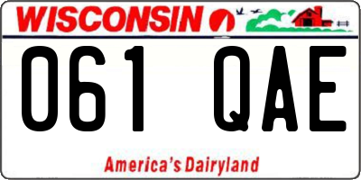 WI license plate 061QAE