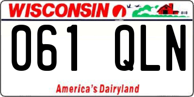 WI license plate 061QLN