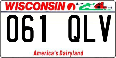 WI license plate 061QLV