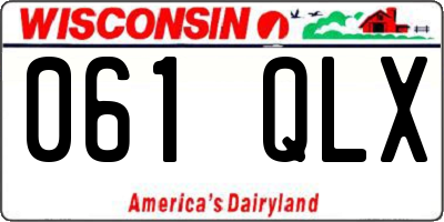 WI license plate 061QLX