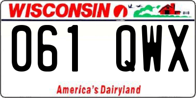 WI license plate 061QWX
