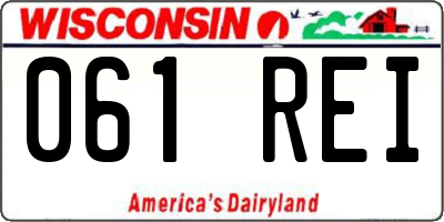 WI license plate 061REI