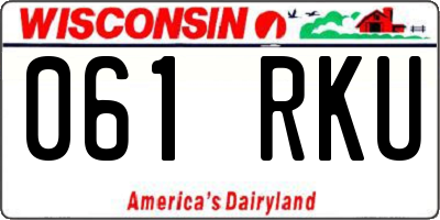 WI license plate 061RKU