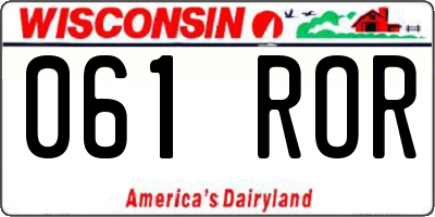 WI license plate 061ROR