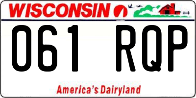 WI license plate 061RQP