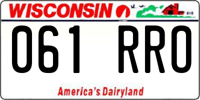 WI license plate 061RRO