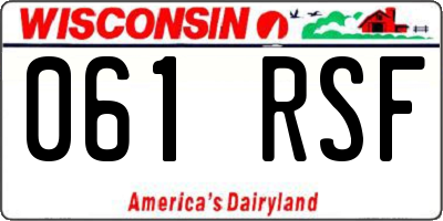 WI license plate 061RSF