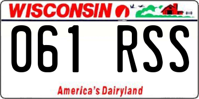 WI license plate 061RSS