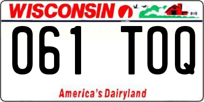 WI license plate 061TOQ