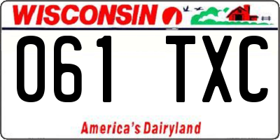 WI license plate 061TXC