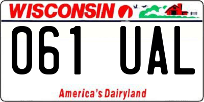 WI license plate 061UAL