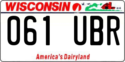 WI license plate 061UBR