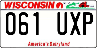 WI license plate 061UXP