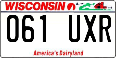 WI license plate 061UXR