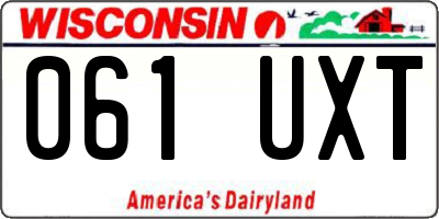 WI license plate 061UXT