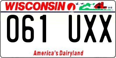 WI license plate 061UXX