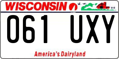 WI license plate 061UXY