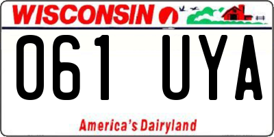 WI license plate 061UYA