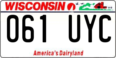 WI license plate 061UYC