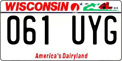 WI license plate 061UYG