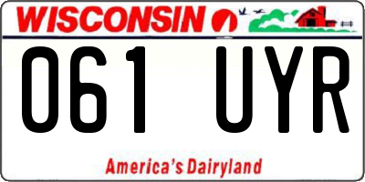 WI license plate 061UYR
