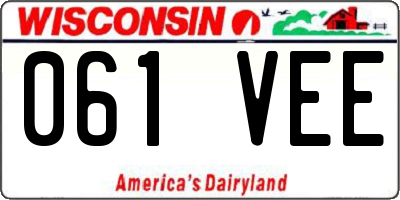 WI license plate 061VEE