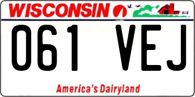 WI license plate 061VEJ