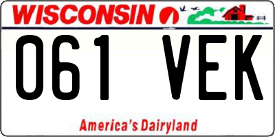 WI license plate 061VEK