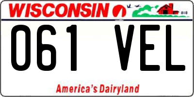 WI license plate 061VEL