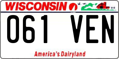 WI license plate 061VEN
