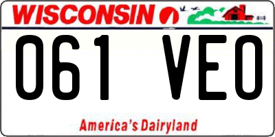 WI license plate 061VEO