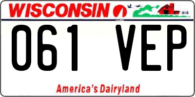 WI license plate 061VEP