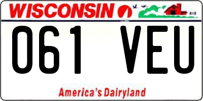 WI license plate 061VEU