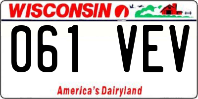 WI license plate 061VEV