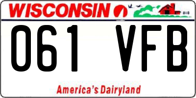 WI license plate 061VFB