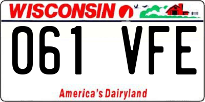 WI license plate 061VFE
