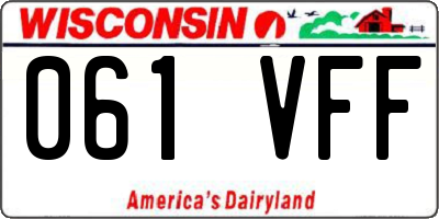 WI license plate 061VFF