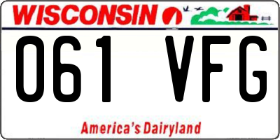 WI license plate 061VFG