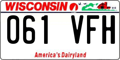 WI license plate 061VFH