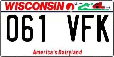 WI license plate 061VFK