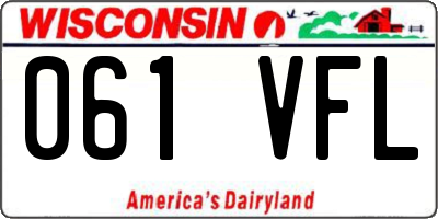 WI license plate 061VFL