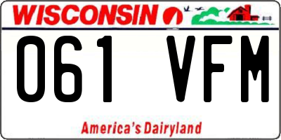 WI license plate 061VFM