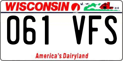 WI license plate 061VFS